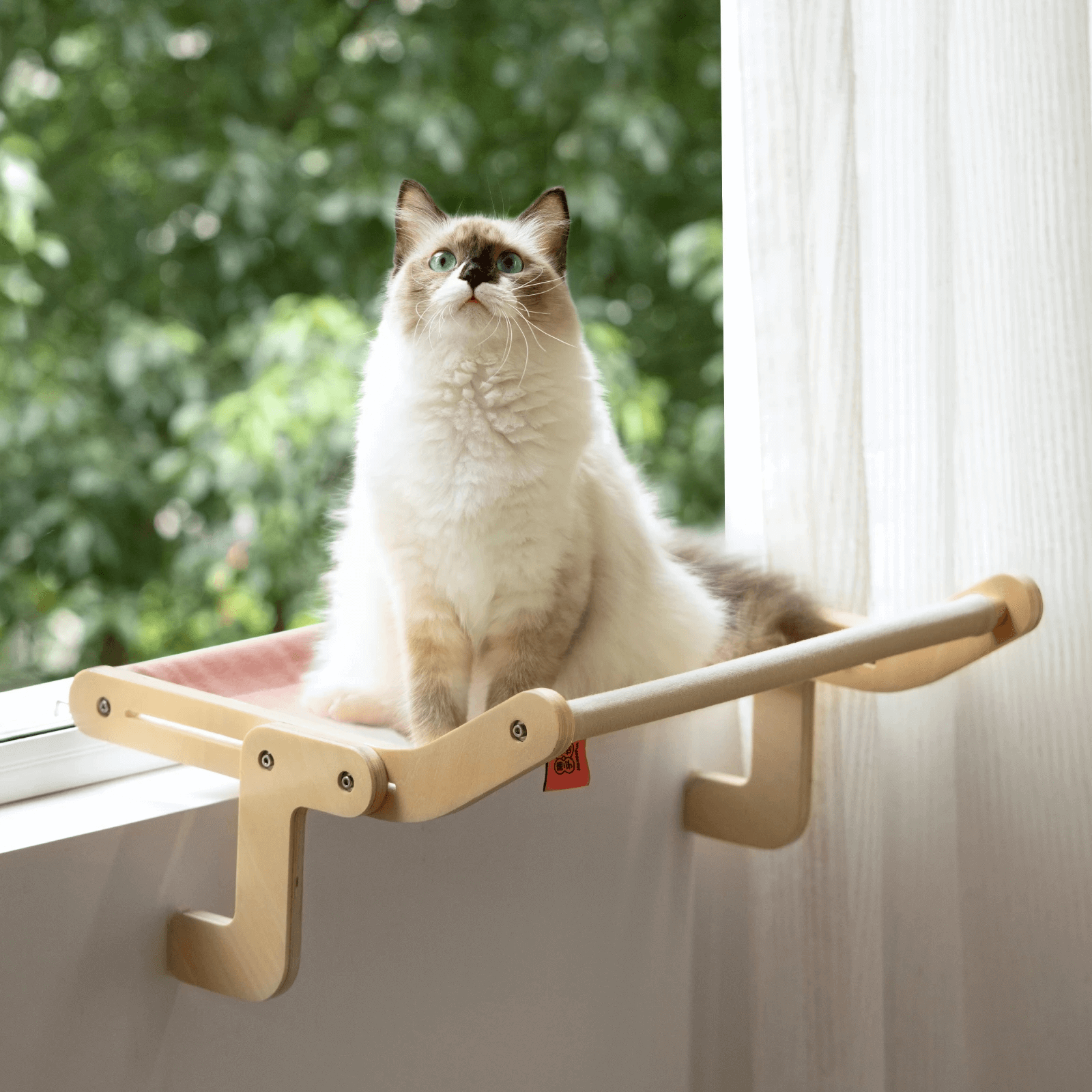 Sturdy Cat Window Perch Wooden Assembly Hanging Bed