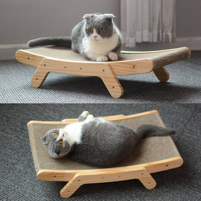 Claw Lounge - The Ultimate Wooden Cat Scratch Bed for Rest and Play!