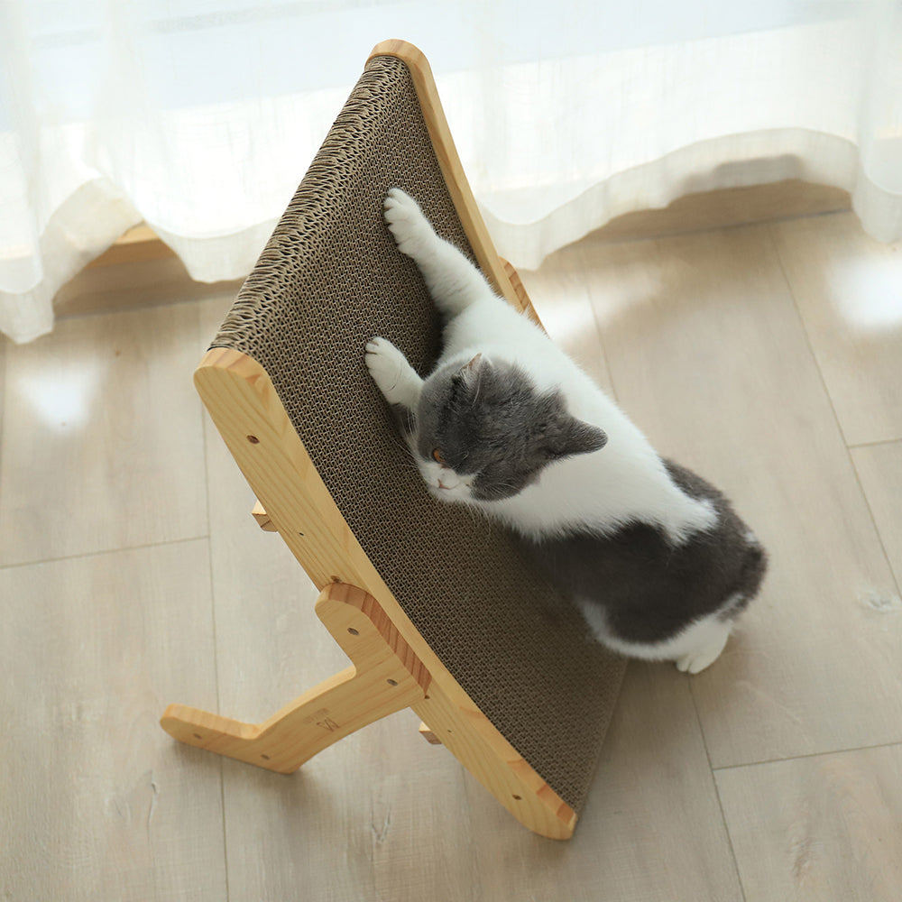 Claw Lounge - The Ultimate Wooden Cat Scratch Bed for Rest and Play!