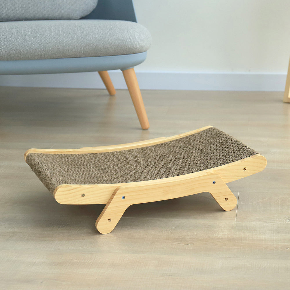 Claw Lounge - The Ultimate Wooden Cat Scratch Bed for Rest and Play!